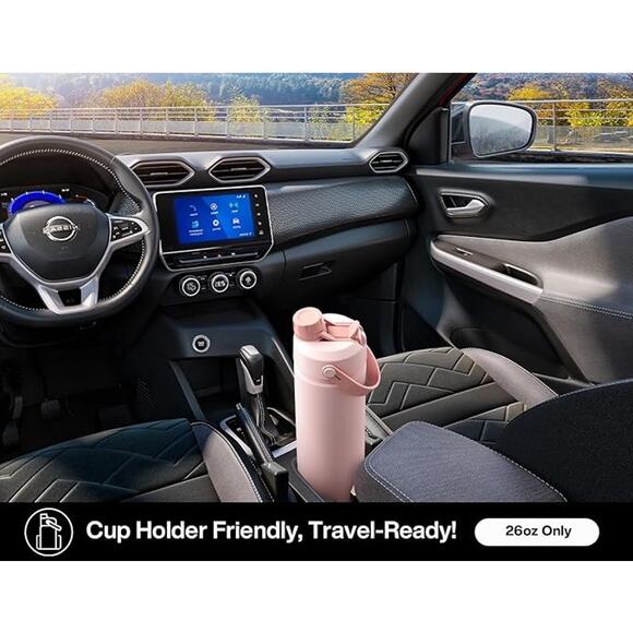 POWCAN 26 oz Insulated Water Bottle with 2-in-1 Straw and Spout Lid(Dark Knight) - Picture 5 of 6